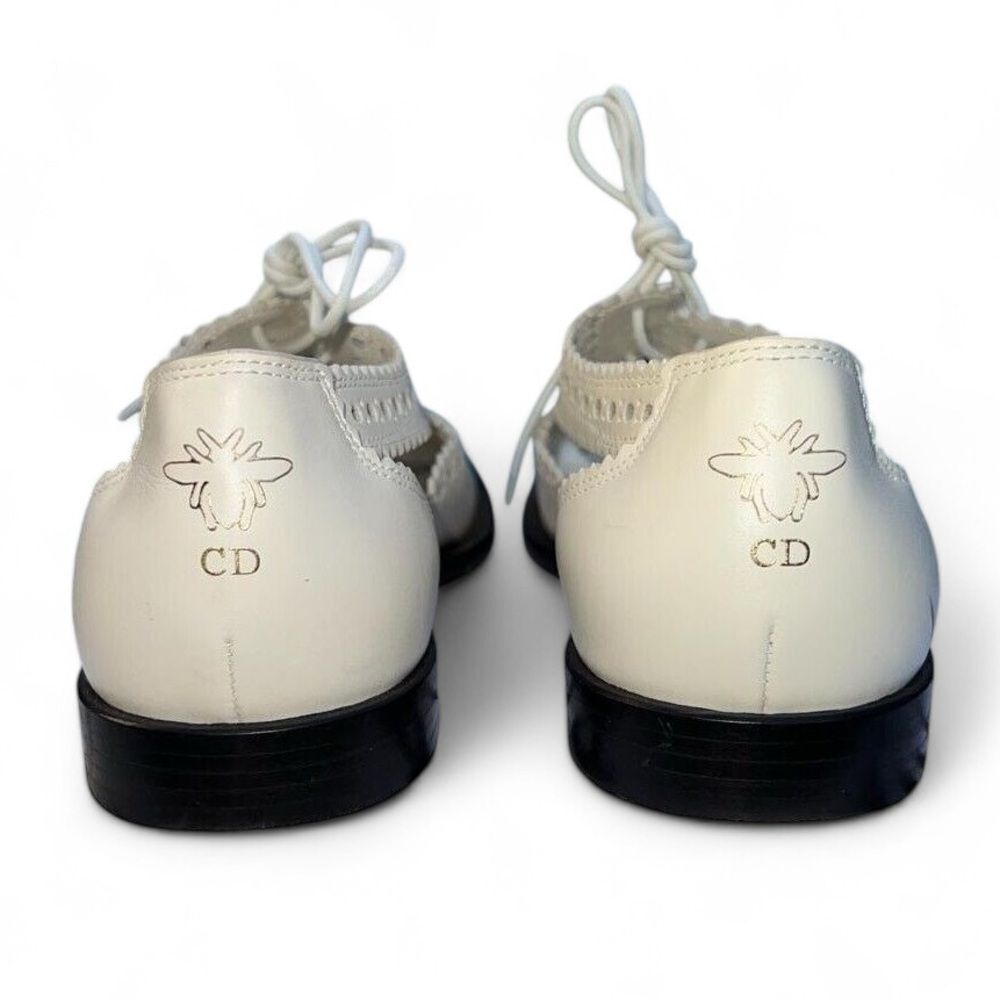 DIOR Teddy-D Derby Off White Cut-Out Accent Calf-Skin Oxfords Size EU37 D - Picture 8 of 12